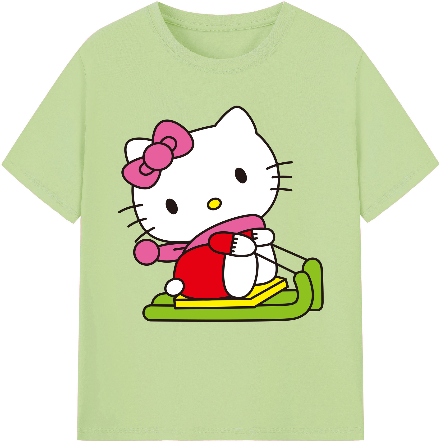 （画像用） Hello Kitty ハローキティ 綿100％半袖Tシャツ（フロントプリント）